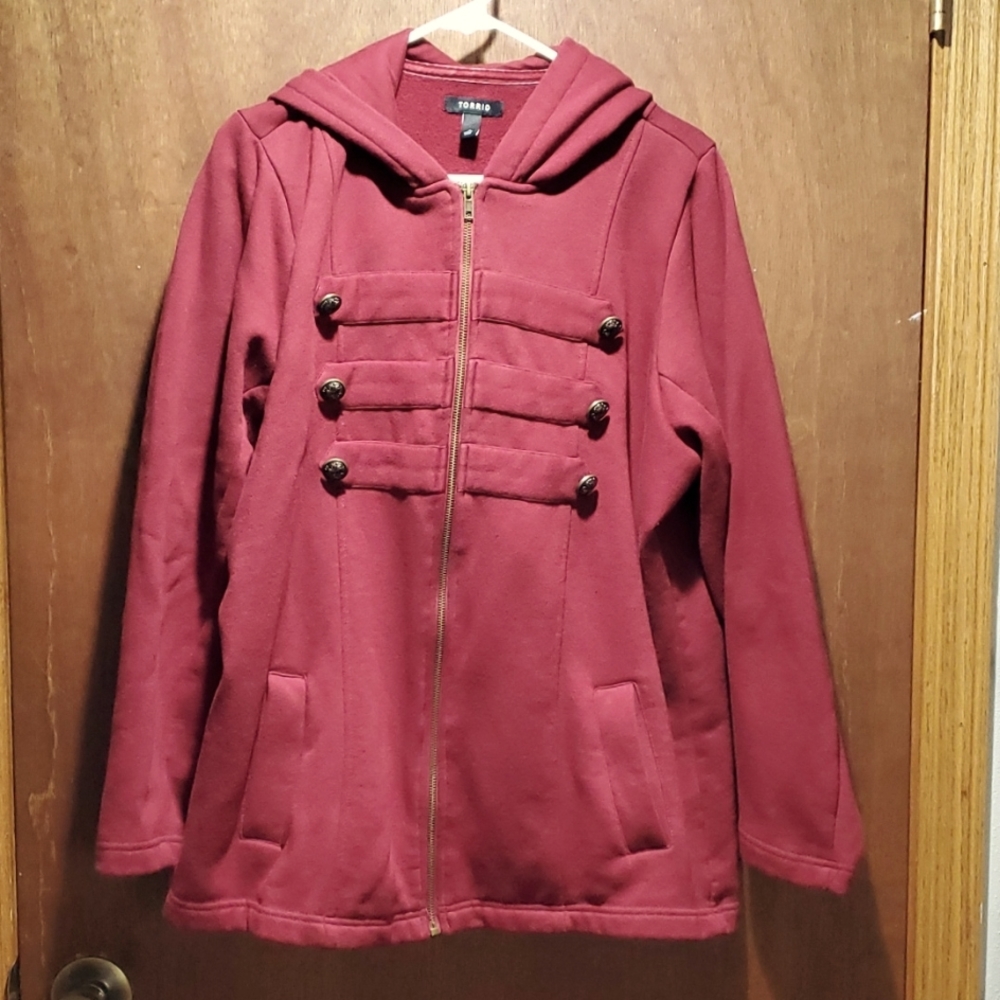 Torrid red military jacket
